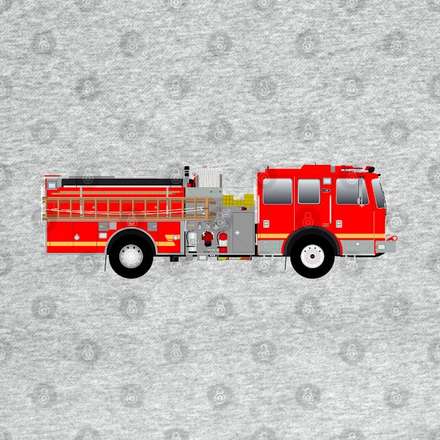 Red Fire Engine (with yellow stripe) by BassFishin